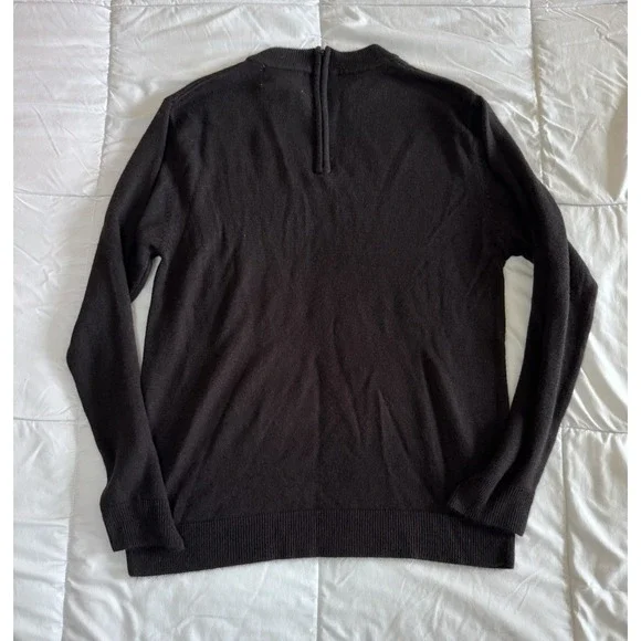 New Jenni Kayne Women's Size Large Fisherman Sweater Black Soft Casual Crewneck - Picture 7 of 8